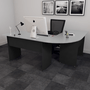 Mesa de Escritório 2 gavetas New City Cinza com Preto