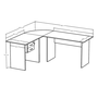 Mesa de Escritório 2 gavetas New City Cinza com Preto