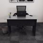 Mesa de Escritório New City 120cm Cinza com Preto