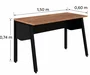 Mesa de Escritório Nogal e Preto – Reta com Pé Cavalete (1,50m)