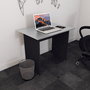 Mesa de Escritório Pé Painel Cinza com Preto New City