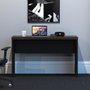 Mesa de Escritório Retangular Start Ameixa com Preto