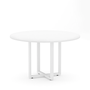 Mesa de Reunião Redonda Pé Metal Branca 120cm