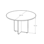 Mesa de Reunião Redonda Pé Metal Preta Express 120cm