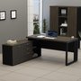 Mesa Diretor Dinâmica Pé Quadro com Armário Pedestal Ameixa e Preto