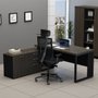 Mesa Diretor Dinâmica Pé Quadro com Armário Pedestal Ameixa e Preto