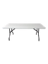 Mesa dobrável injeção tampo branco estrutura preta