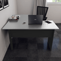 Mesa Escritório em "L" 160cm New City Cinza com Preto