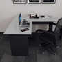 Mesa Escritório em "L" 160cm New City Cinza com Preto