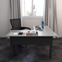 Mesa Escritório em "L" 160cm New City Cinza com Preto
