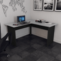Mesa Escritório em "L" 160cm New City Cinza com Preto