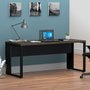 Mesa Escritório com Pé Metal 170cm Ameixa com Preto