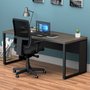 Mesa Escritório com Pé Metal 170cm Ameixa com Preto