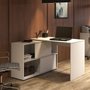Mesa Home Office 120cm Branca com Armário Mingle Artany