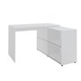 Mesa Home Office 120cm Branca com Armário Mingle Artany
