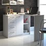 Mesa para Escritório 1 Porta 4 Gavetas Logan Artany Branco