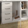 Mesa para Escritório 1 Porta 4 Gavetas Logan Artany Branco