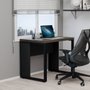 Mesa Retangular com Pé Metal 90cm Ameixa com Preto