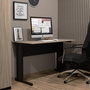 Mesa Retangular com Pé Metálico 120cm Calvi Preto