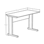 Mesa Retangular com Pé Metálico 120cm Calvi Preto