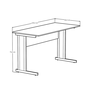 Mesa Retangular com Pé Metálico 135cm New City Cinza com Preto