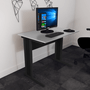 Mesa Retangular com Pé Metálico 90cm New City Cinza com Preto