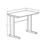 Mesa Retangular com Pé Metálico 90cm New City Cinza com Preto