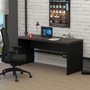 Mesa Retangular com Pé Painel 150cm Ameixa com Preto