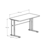Mesa Retangular Pé Metal 120cm Branca Lexus