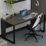 Mesa Retangular Pé Metal 150cm Ameixa com Preto