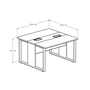 Plataforma Dupla Pé Metal Quadro Express Branca 120cm