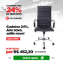 Poltrona Presidente 11P Cromada Courissimo Cinza