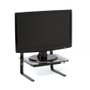 Suporte de Monitor com regulagem de altura Preto/Vidro Fumê